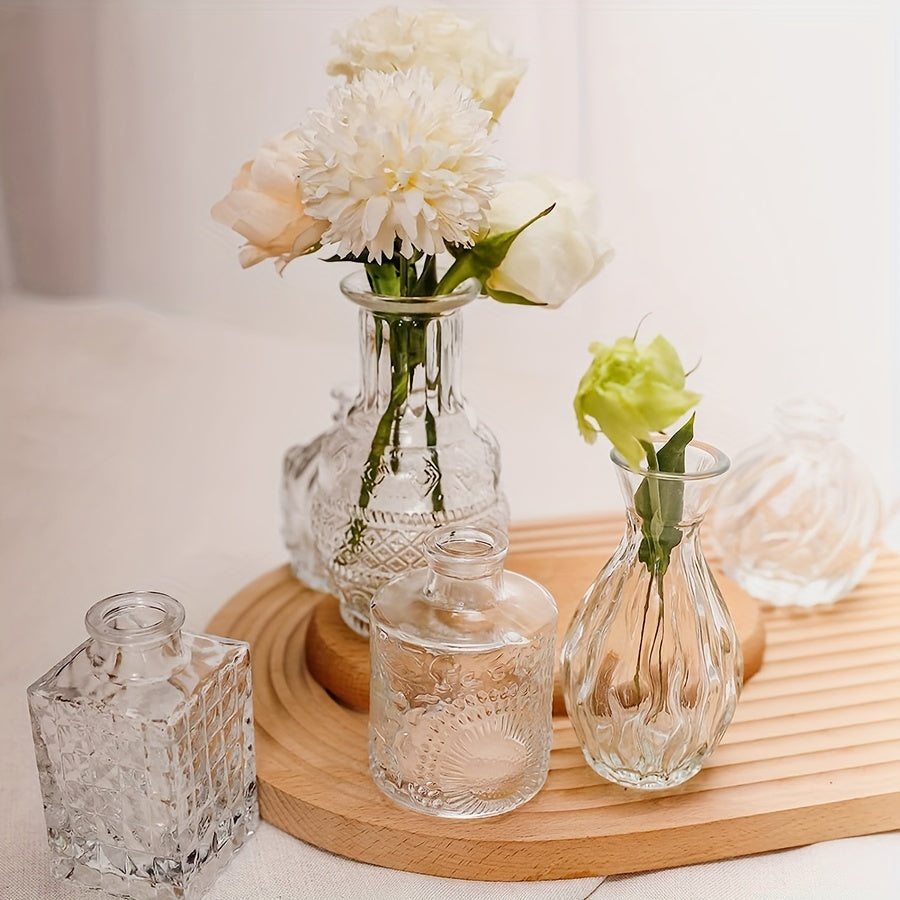 16pcs Glass Bud Vase Set – Mini Vintage Vases for Rustic Weddings & Elegant Centerpieces!