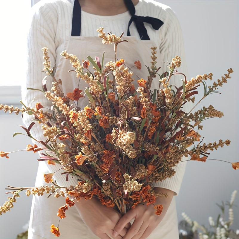 Ramo de flores secas artificiales con raíces antioxidantes