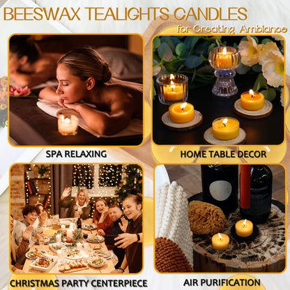 12-36 Pcs - Handmade Beeswax Tealight Candles