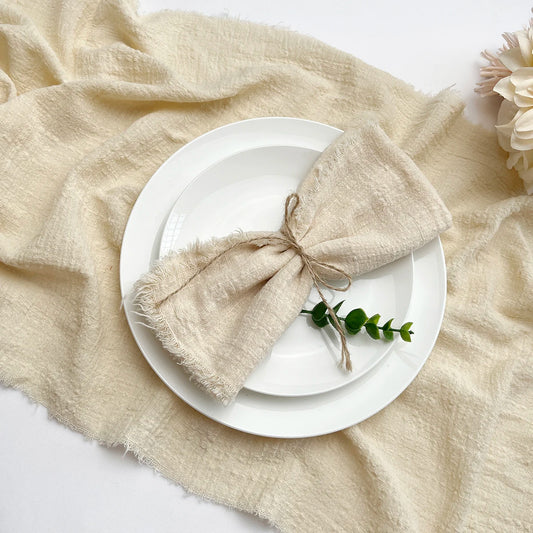 Warm & Romantic Cotton Gauze Table Runner