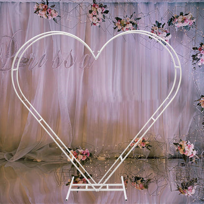 White Heart-Shaped Wedding Arch