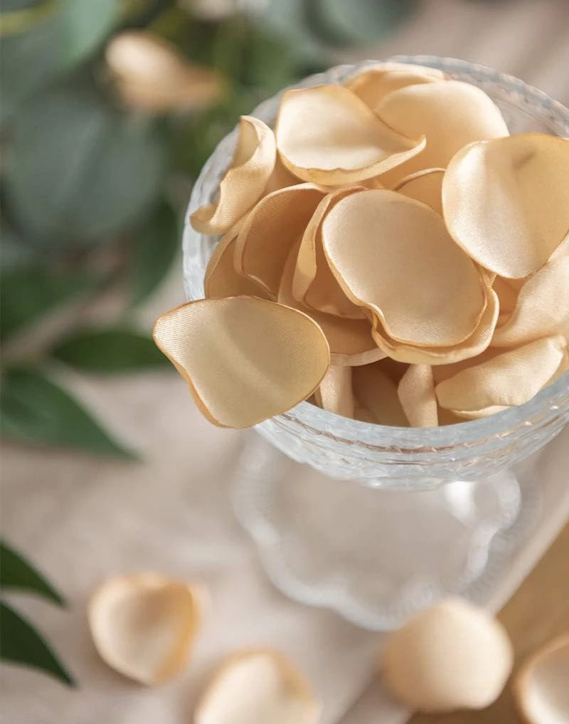 100pcs (Gold) Mixed Silk Satin Rose Petals