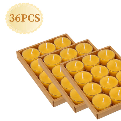 12-36 Pcs - Handmade Beeswax Tealight Candles