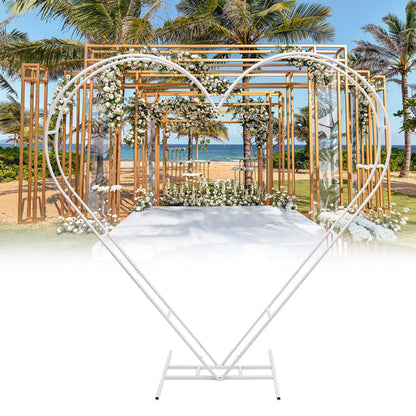 White Heart-Shaped Wedding Arch