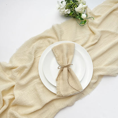 Warm & Romantic Cotton Gauze Table Runner