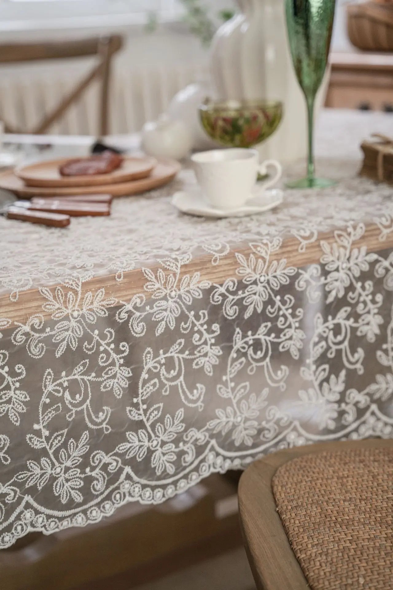 Exquisite Vintage Lace Tablecloth