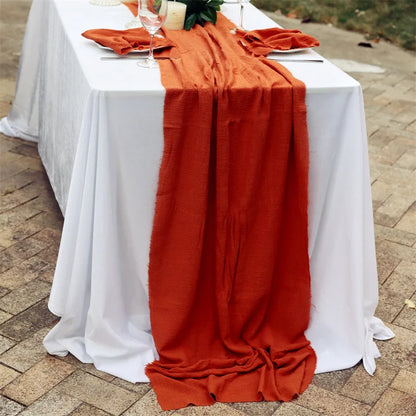 Warm & Romantic Cotton Gauze Table Runner