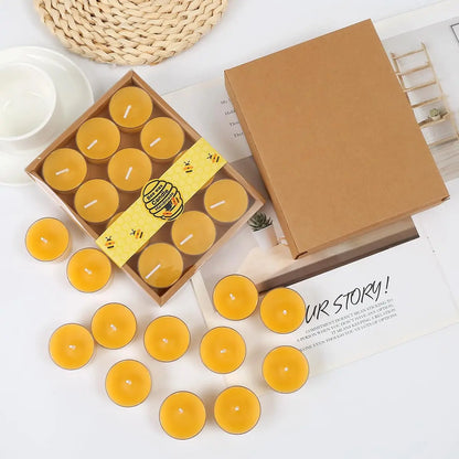 12-36 Pcs - Handmade Beeswax Tealight Candles