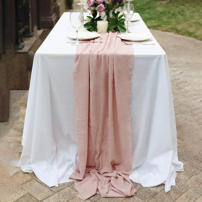 Warm & Romantic Cotton Gauze Table Runner