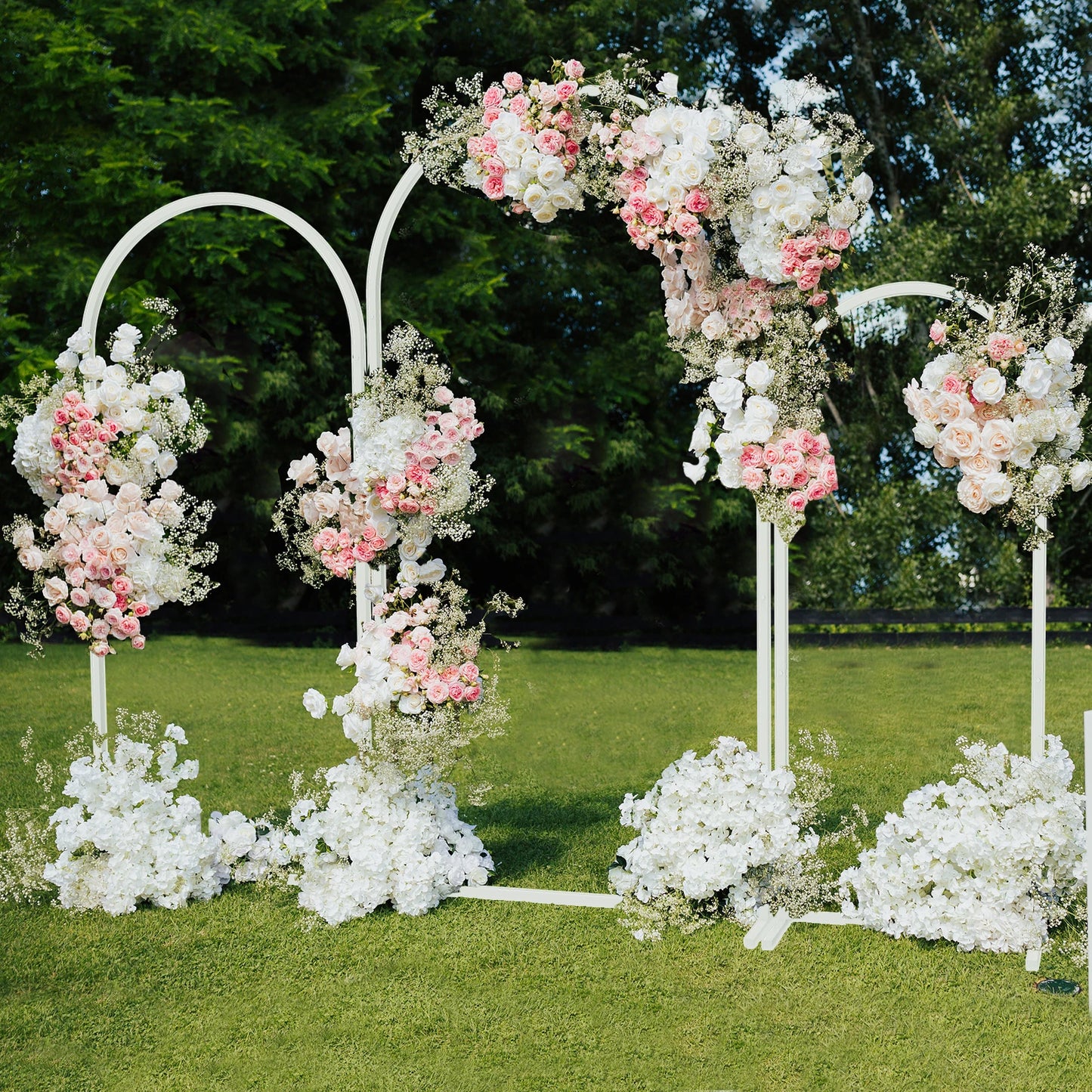 Set of 3 Metal Arch Backdrop Stands