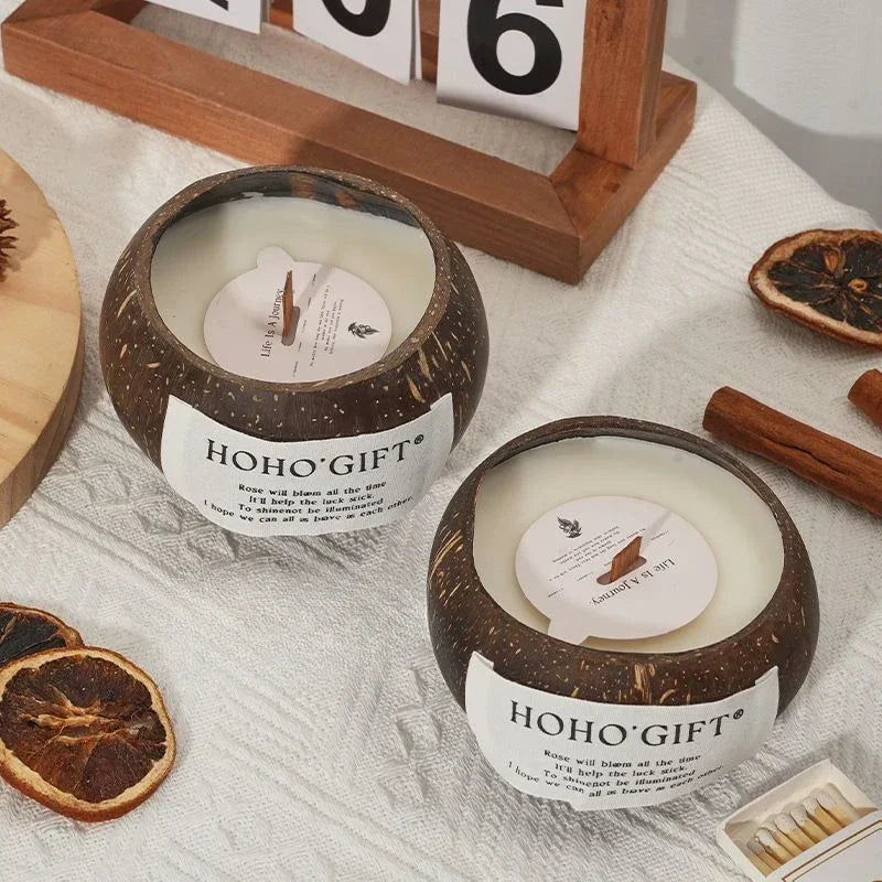 Natural Coconut Shell Scented Candles