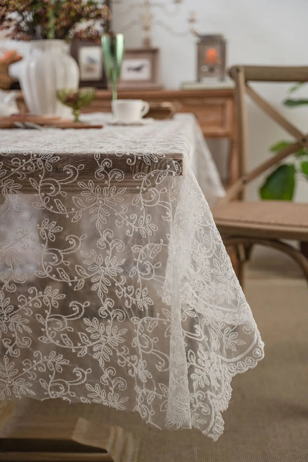 Exquisite Vintage Lace Tablecloth