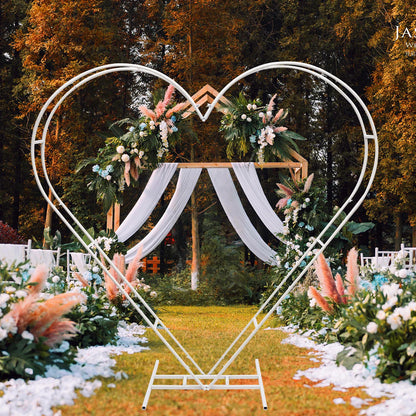 White Heart-Shaped Wedding Arch