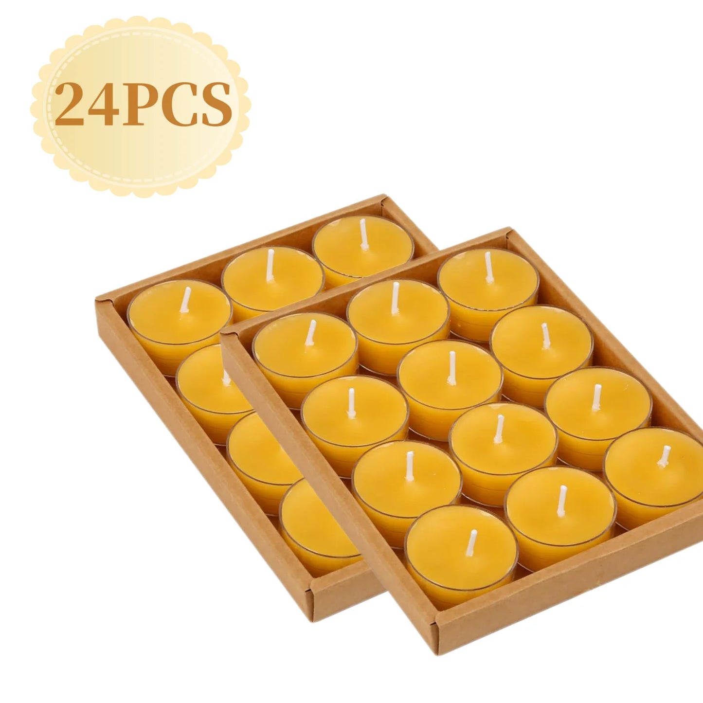 12-36 Pcs - Handmade Beeswax Tealight Candles