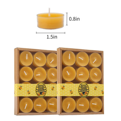 12-36 Pcs - Handmade Beeswax Tealight Candles