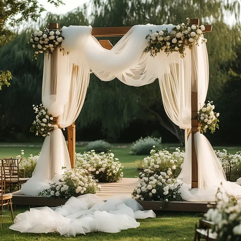 Cortinas de boda: tela de tul transparente para el telón de fondo de la ceremonia