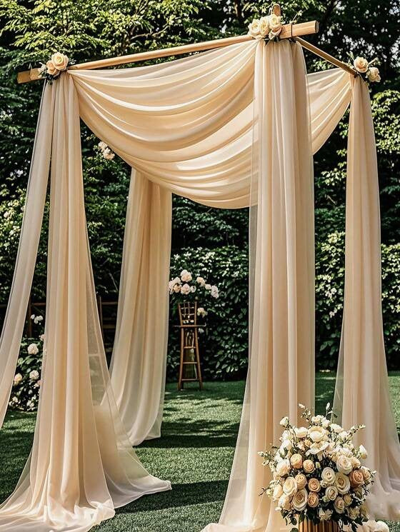 Wedding Drapes – Sheer Tulle Fabric for Ceremony Backdrop