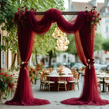 Cortinas de boda: tela de tul transparente para el telón de fondo de la ceremonia