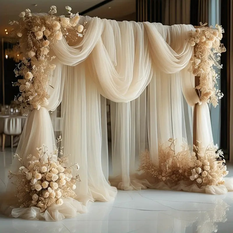 Wedding Drapes – Sheer Tulle Fabric for Ceremony Backdrop